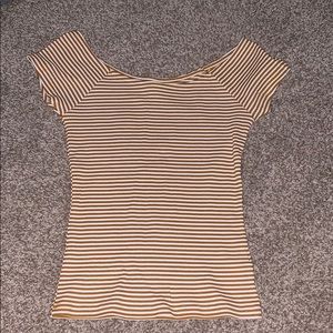 Striped Off-Shoulder Shirt